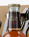 Kraft Paper 6 Pack Clear Bottle Carrier Mockup - Half Side View