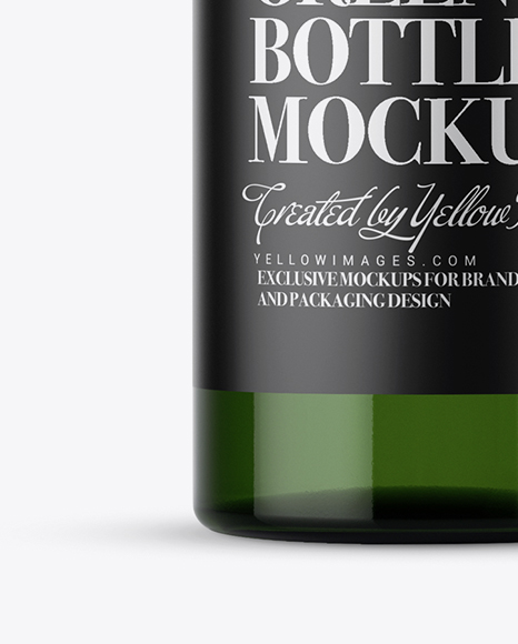 Green Glass Bottle Mockup