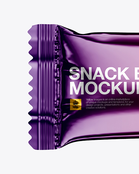 Glossy Metallic Snack Bar Mockup