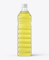 1L Clear PET Bottle with Olive Oil Mockup