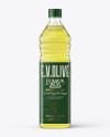 1L Clear PET Bottle with Olive Oil Mockup