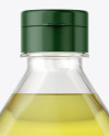 1L Clear PET Bottle with Olive Oil Mockup