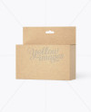 Kraft Paper Box with Hang Tab Mockup - Halfside View