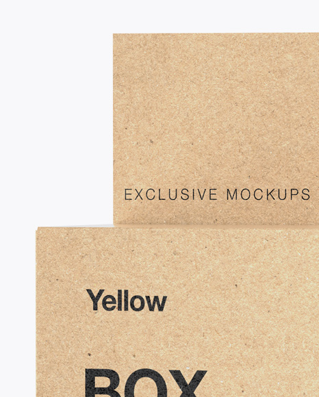 Kraft Paper Box with Hang Tab Mockup - Halfside View - Free Download