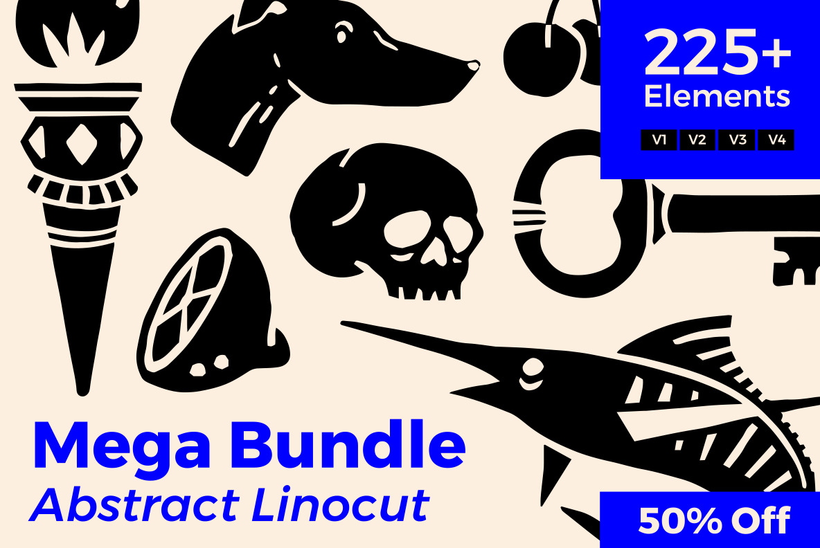 Abstract Linocut Mega Bundle 50% OFF!