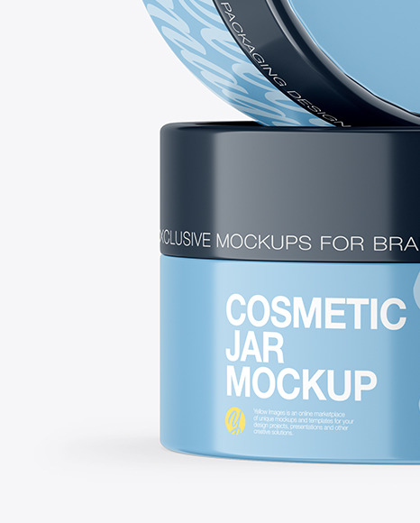 Glossy Cosmetic Jars Mockup