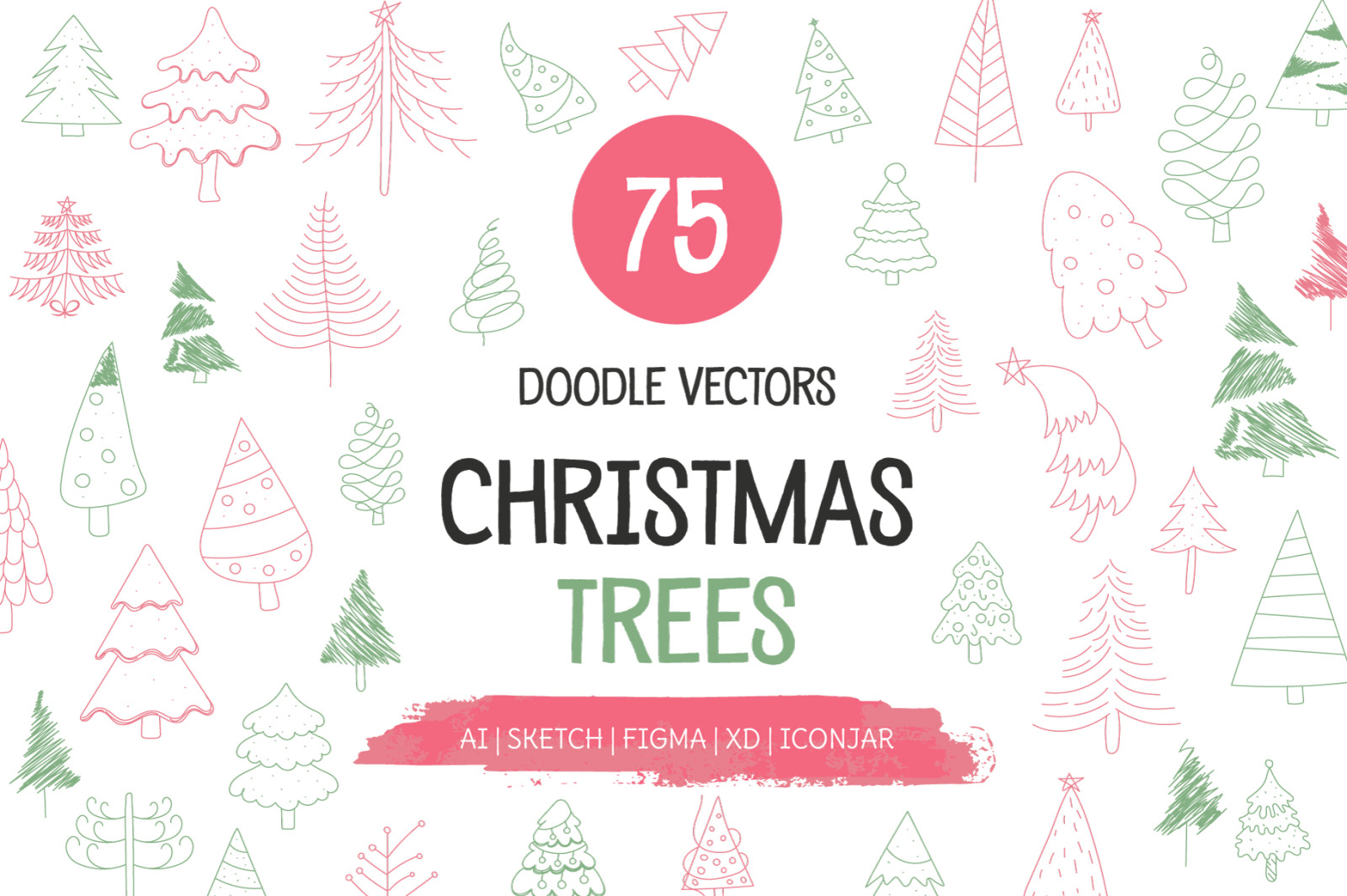 Christmas Tree Vector Set Christmas Tree Vector Set