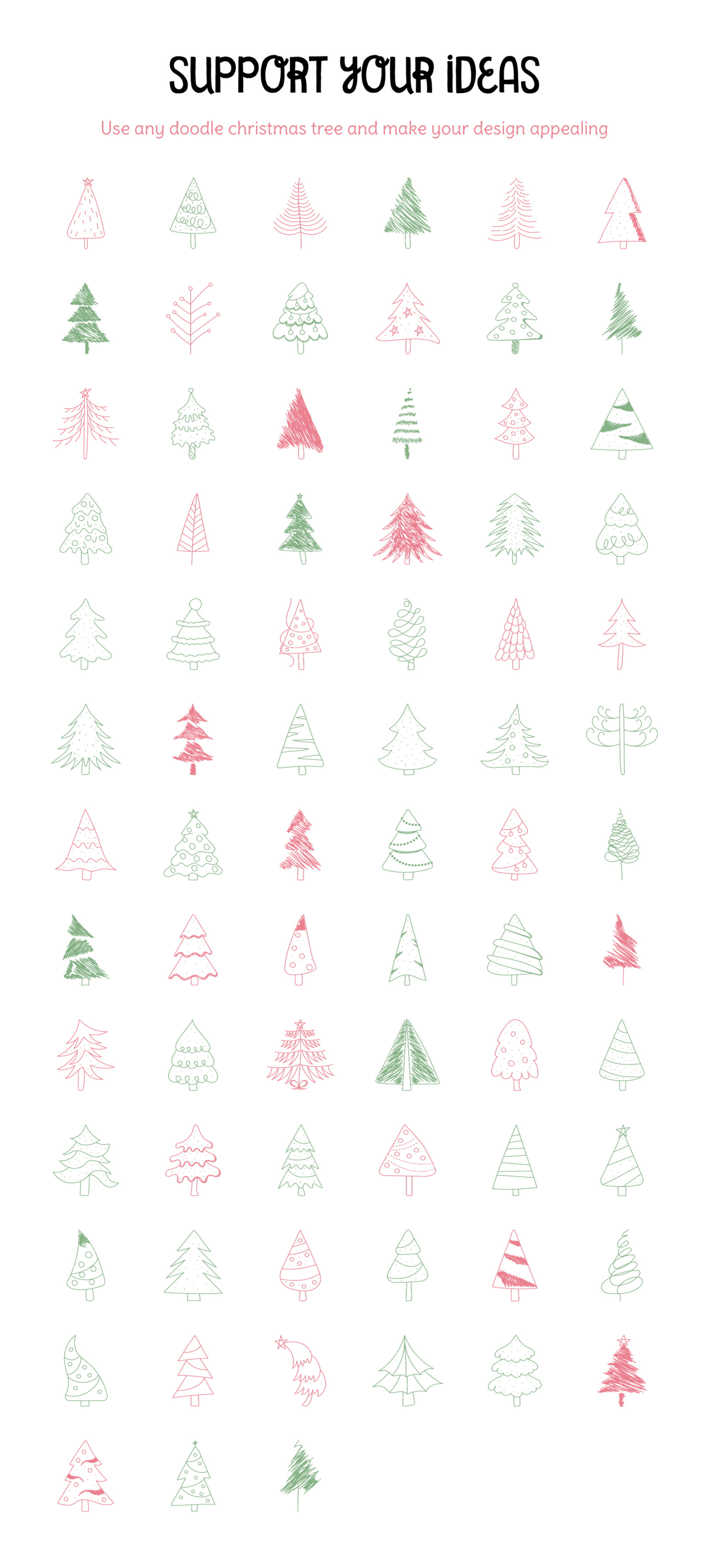 Christmas Tree Vector Set Christmas Tree Vector Set