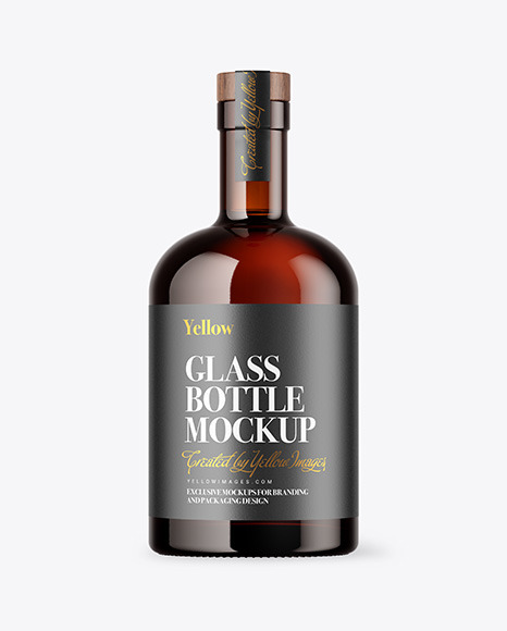 Amber Glass Bottle Mockup