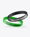 Two Matte Silicone Wristbands Mockup