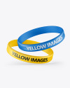 Two Matte Silicone Wristbands Mockup