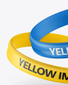 Two Matte Silicone Wristbands Mockup