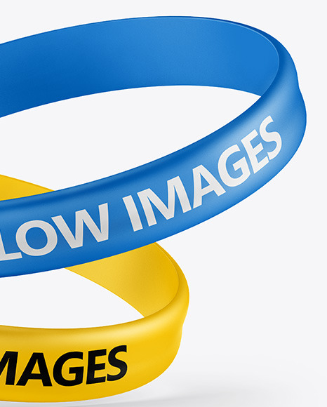 Two Matte Silicone Wristbands Mockup