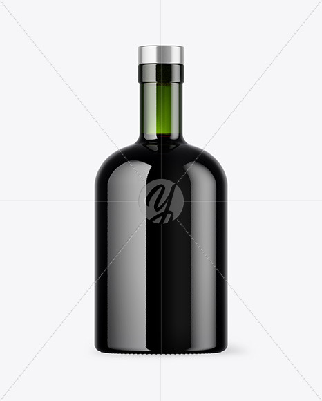 Green Glass Bottle Mockup