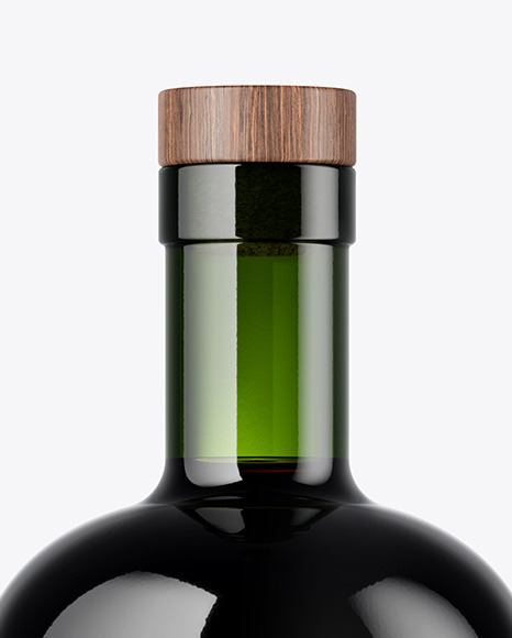 Green Glass Bottle Mockup