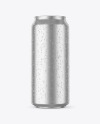 Aluminium Can With Water Drops Mockup