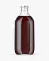 Clear Glass Bottle with Red Ale Mockup