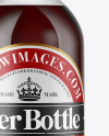 Clear Glass Bottle with Red Ale Mockup