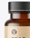 Frosted Dark Amber Pills Bottle Mockup