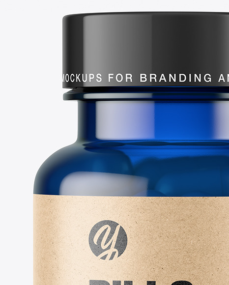 Blue Pills Bottle Mockup