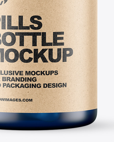 Frosted Blue Pills Bottle Mockup