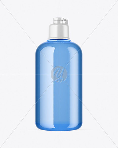 300ml Blue Cosmetic Bottle Mockup