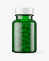 Green Pills Bottle Mockup