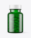 Frosted Green Pills Bottle Mockup