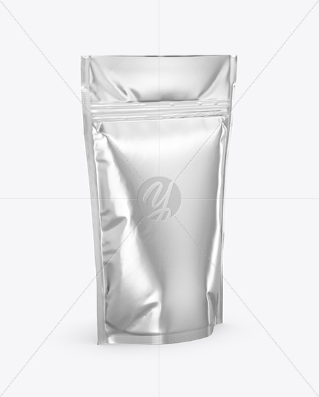 Metallic Stand Up Pouch Mockup - Half Side View