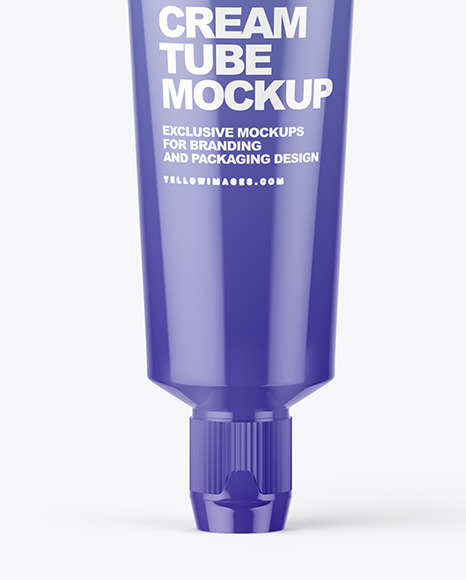 Glossy Cream Tube Mockup