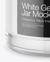 Opened Clear Glass Jar With White Gel Mockup