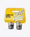 Glossy Coffee Cup Carrier Mockup