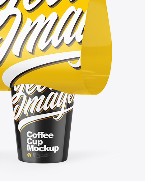 Glossy Coffee Cup Carrier Mockup