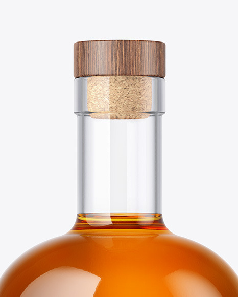 Whiskey Bottle with Wooden Cap Whiskey Bottle with Wooden Cap
