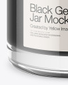 Opened Clear Glass Jar With Black Gel Mockup