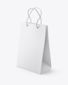 Luxury Leather Shopping Bag With Handles Mockup - Half Side View