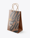 Luxury Leather Shopping Bag With Handles Mockup - Half Side View