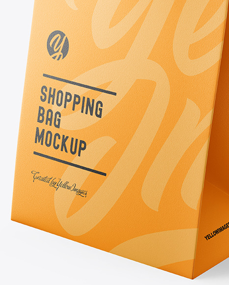 Luxury Leather Shopping Bag With Handles Mockup - Half Side View