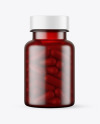 Frosted Red Pills Bottle Mockup