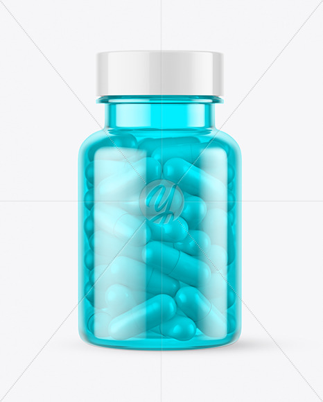 Colored Pills Bottle Mockup