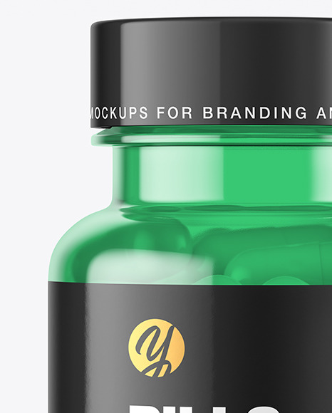 Colored Pills Bottle Mockup