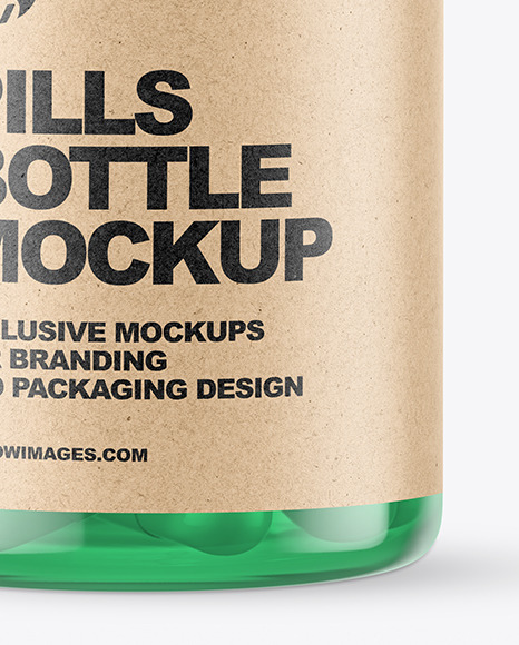 Colored Pills Bottle Mockup