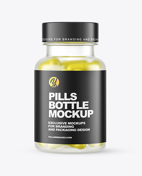 Frosted Pills Bottle Mockup