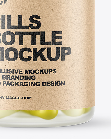 Frosted Pills Bottle Mockup