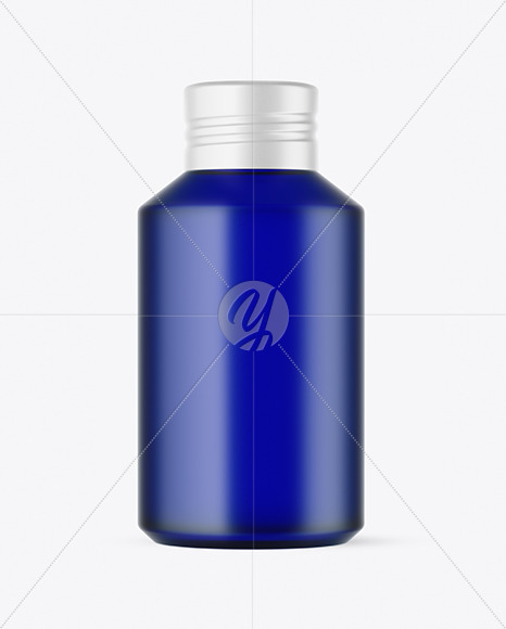 120ml Blue Frosted Cosmetic Bottle Mockup