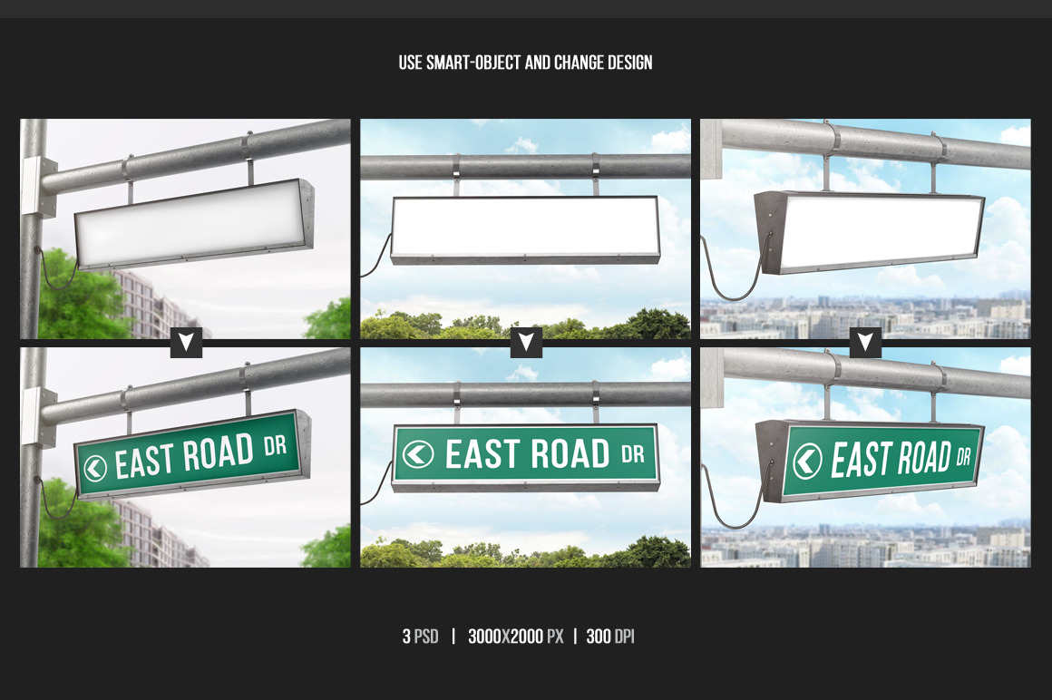 Hanging Street Sign Mockup