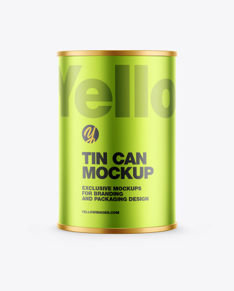 Matte Metallic Tin Can Mockup