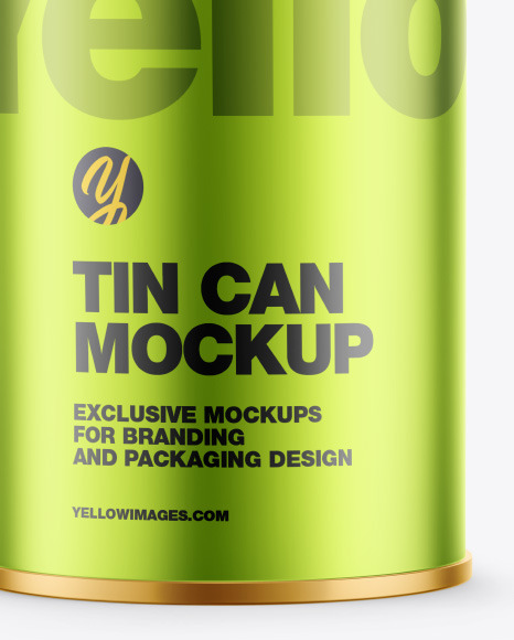 Matte Metallic Tin Can Mockup