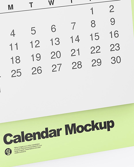 Table Desk Calendar Mockup