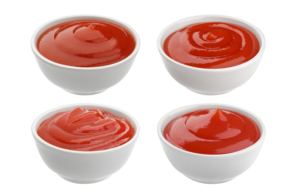 Tomato ketchup isolated on white background